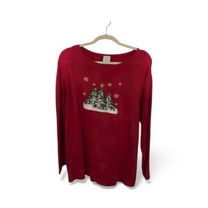 Christmas long sleeve crew neck shirt, 
size 1x see measurements in picture